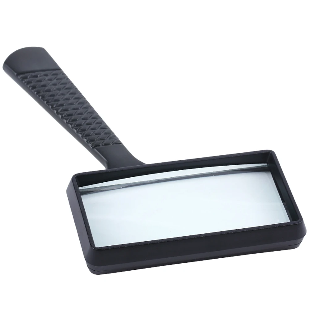 Rectangular Jewelry Identification 84026 Magnifier Handheld Square Reading Magnifier 100x50mm ABS+ Metal Measuring Tool Magnifie