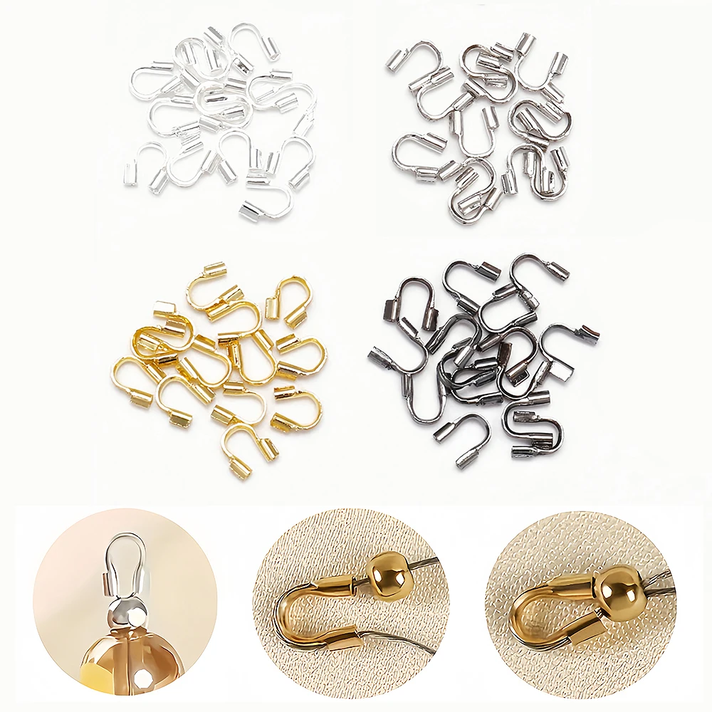 50/100PCS 4.5x4mm Wire Protectors Wire Guard Guardian Protectors Loops U Shape Accessories Clasps Connector for Jewelry Making