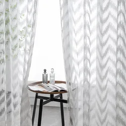 Korean White Jacquard Voile Curtains For Bedroom Window Curtain For Living Room Sheer Curtains Blinds Drapes Custom Made