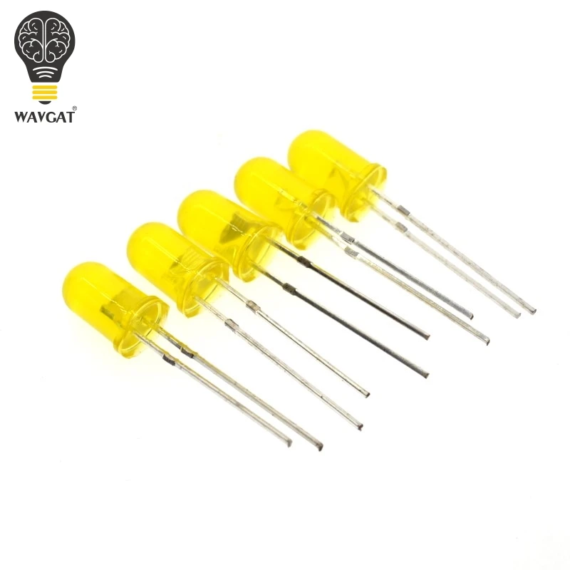 100 ชิ้น 5 มม. ไดโอดเปล่งแสงหลากสีสันสดใส หลอดไฟ LED แบบเสียบตรงลงในหลอดไฟ