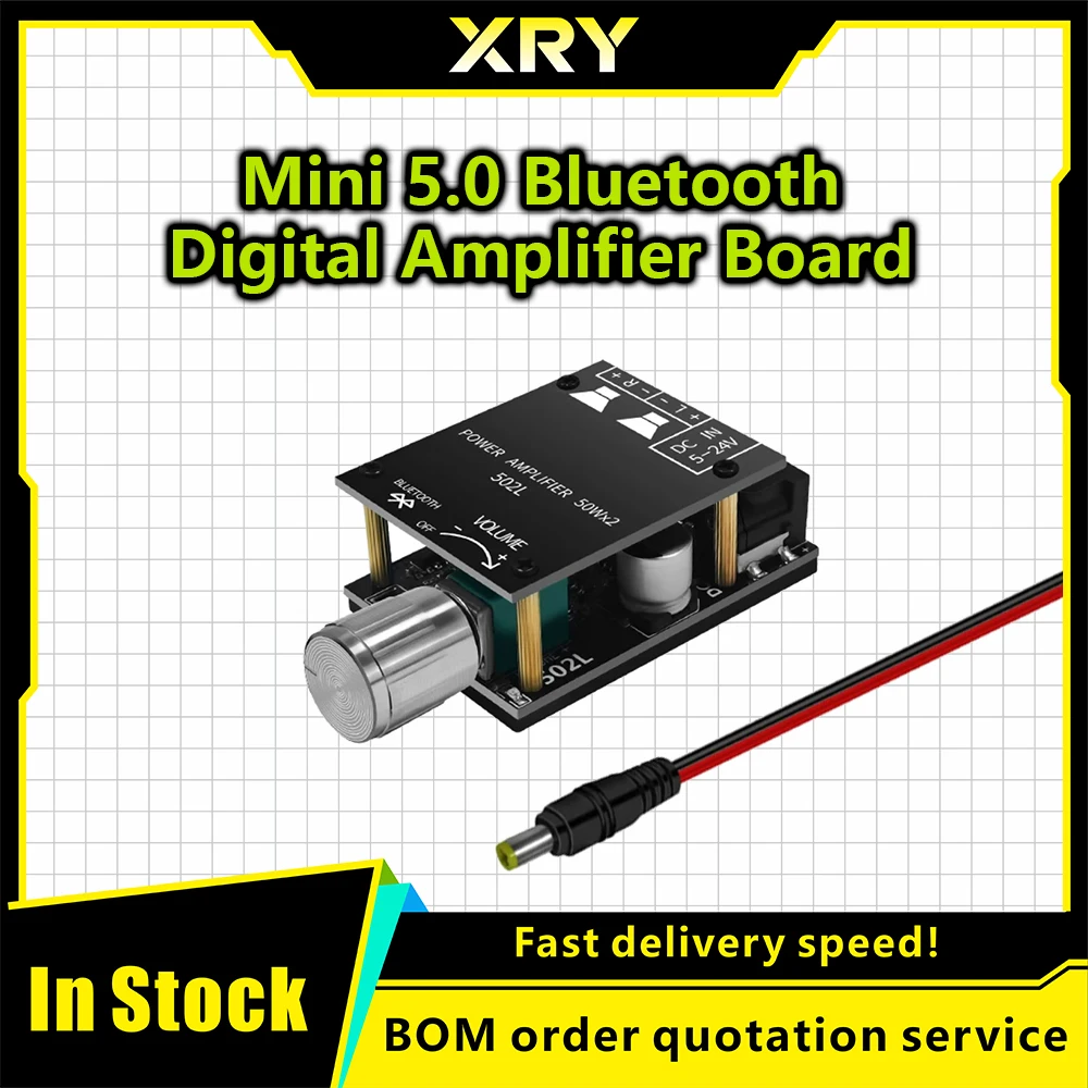 ZK-502L MINI Bluetooth 5,0 DC 5-24V amplificador de potencia Digital de Audio inalámbrico placa estéreo 50Wx2 amplificador Bluet