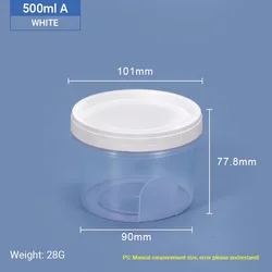 5PCS Round Plastic Containers with Lids, Reuseable Small Freezer Storage Container Jars with Screw Lid Microwave Safe for Food