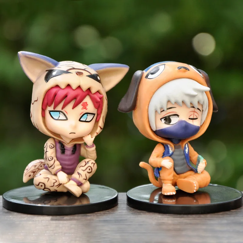 New 8cm Random 1pcs Doll Model Uzumaki Naruto Anime Figures HFashion Hoodies Gaara Sasuke Kakashi Figurines Decoration Kids Toys