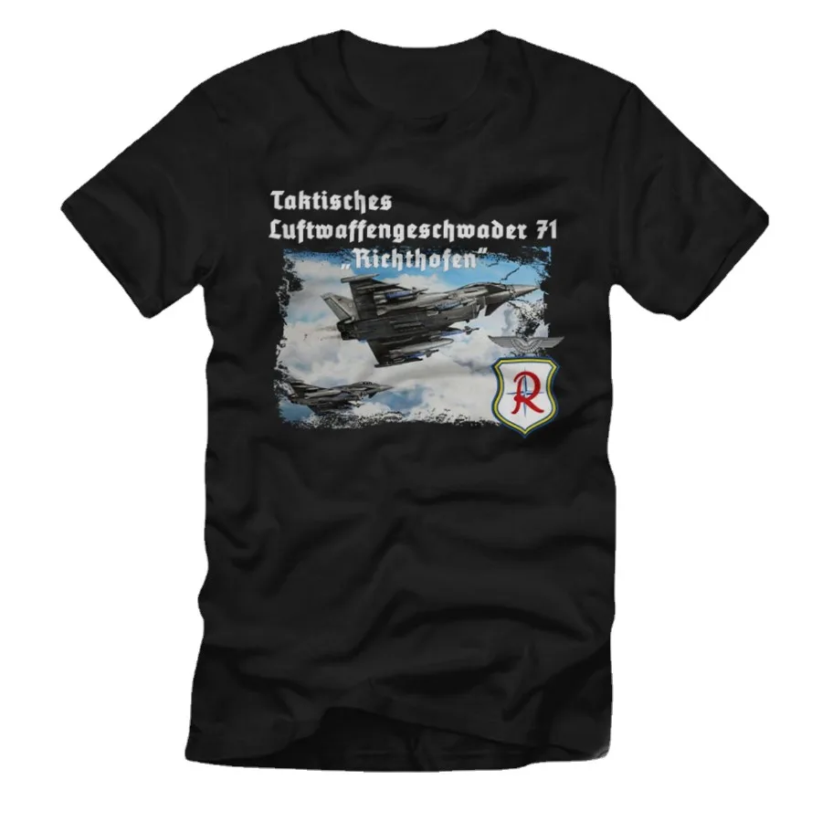 

Taktisches Luftwaffengeschwader 71 Richthofen Fighter T-Shirt. High-quality Cotton Short Sleeve O-Neck Mens T Shirt New S-3XL