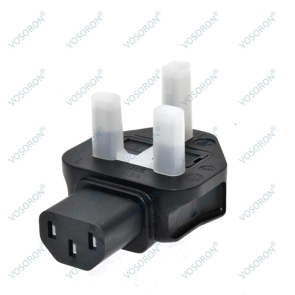 UK BS1363 Plug to IEC C13 Power Adapter Male to Female Connector Extension Plug for Server Computer Monitor