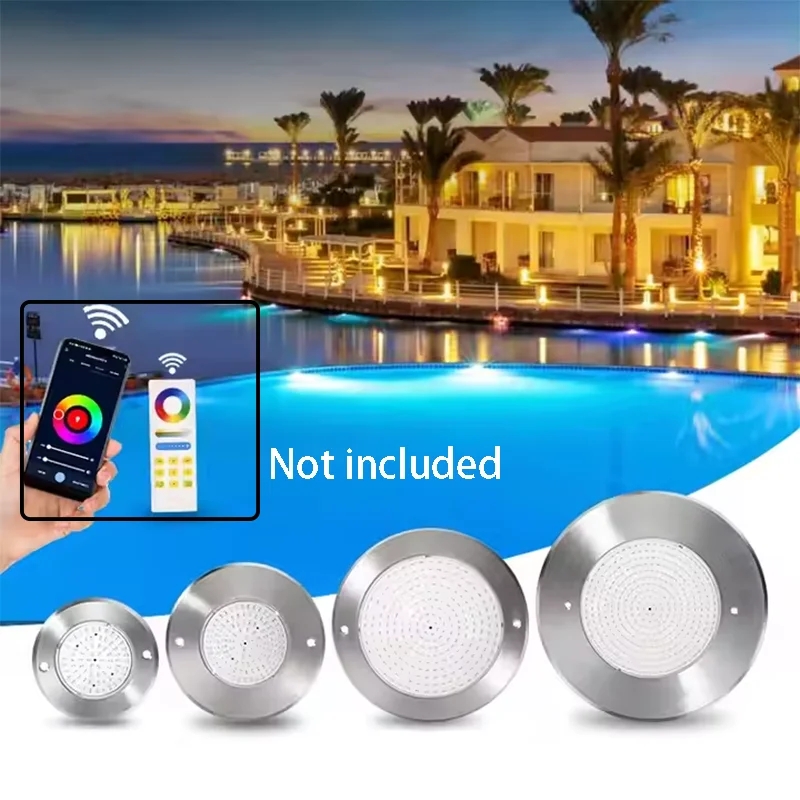 

Ip68 DC12V Flat Smart Tuya Wifi Stainless Steel Led Rgb Ultra Thin 6W 12W 18W 35W Underwater Swim Pool Lights For Swimming Pool