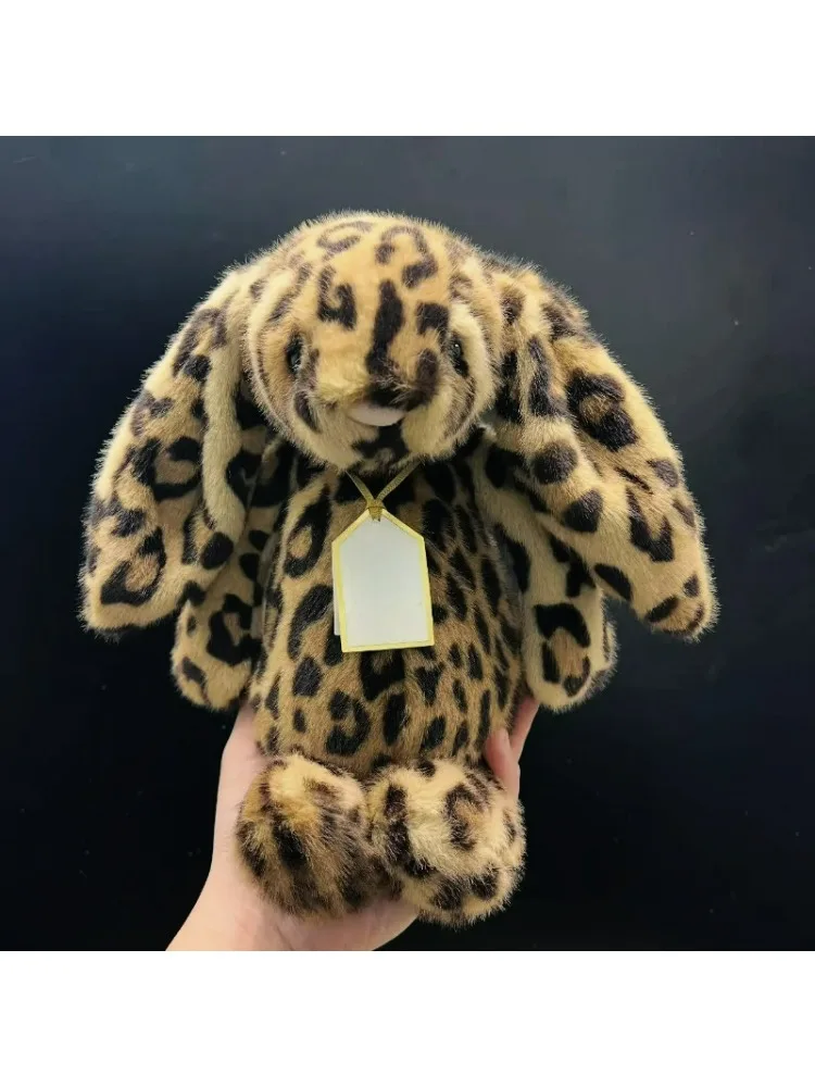 Neues JC Bonnie Leopardenmuster Kaninchen-Plüschtier, Mit Etikett, Weiche Blumenohren, Cartoon-Kaninchenpuppe, Geburtstagsgeschenk, Dekoration
