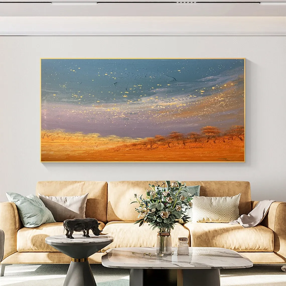 Landscape Oil Painting On Canvas Modern Starry Sky Painting Abstract Fantasy Art Living Room Home Decor Large Textured Wall Art view 5