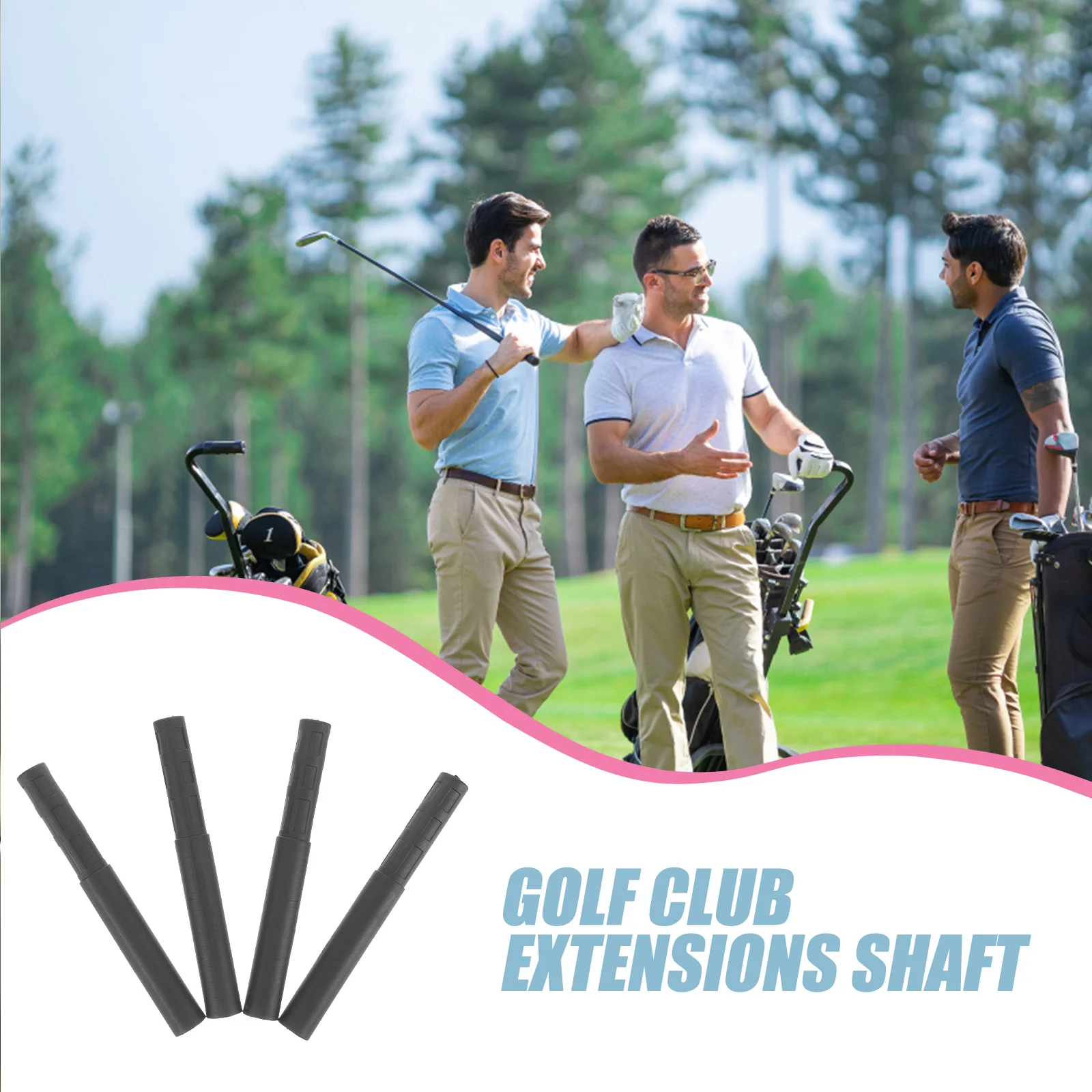 4 Pcs Portable Club Extensions Golf Extension Club Extensions Shaft Prolong Stick Lengthen Golfs Accessories Carbon Fiber