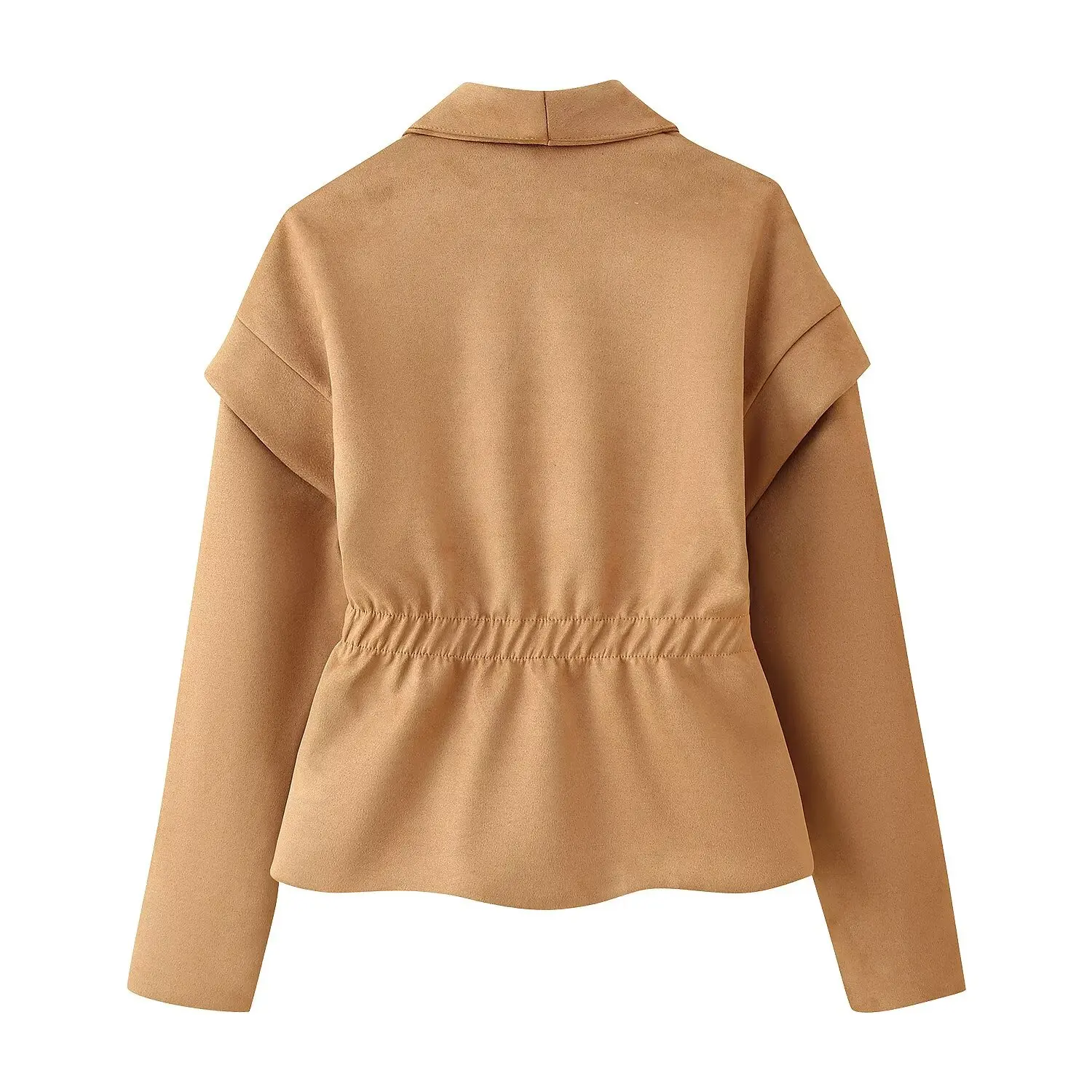 เสื้อเบลเซอร์ทรงเข้ารูปสำหรับผู้หญิง รุ่นใหม่ประจำฤดูใบไม้ร่วง พร้อมแผ่นเสริมไหล่ ปกพับได้ สไตล์ชิค เรียบหรู ลำลอง แฟชั่นสตรีทแวร์
