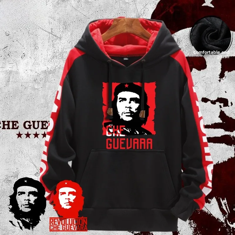 

Толстовка с капюшоном Che Guevara Havana Revolution Hero, куртка с подкладкой из флиса, повседневная одежда с геометрическим принтом, зимнее пальто, молодежная мода
