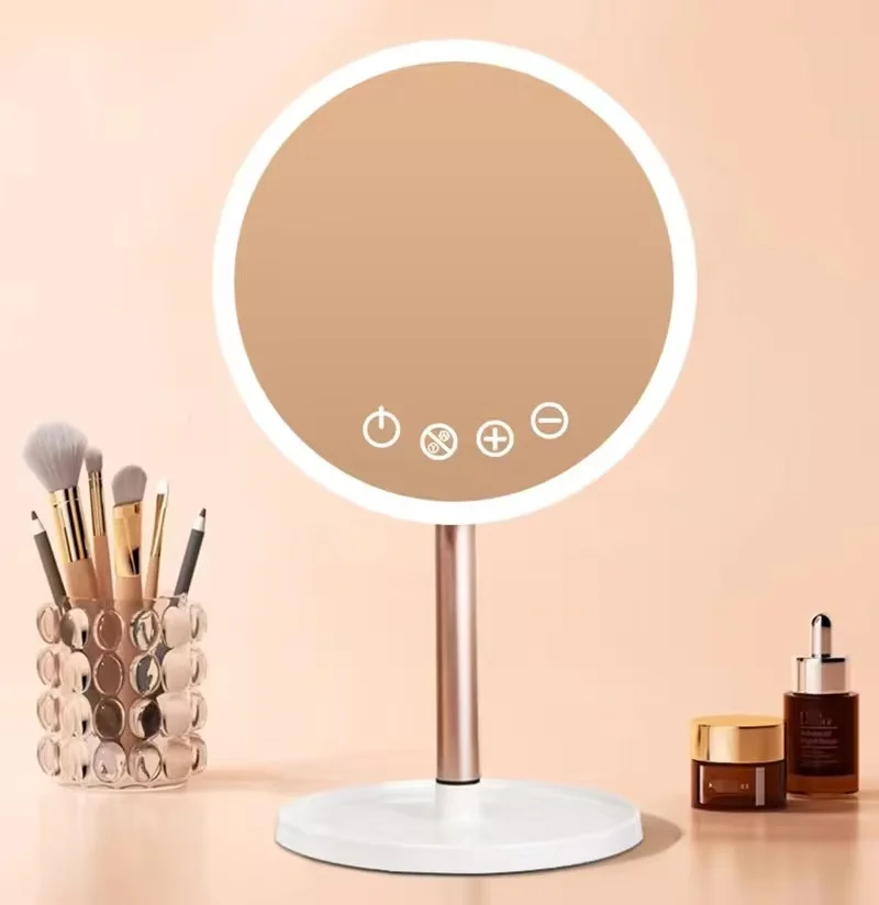 

LED cosmetic mirror with dimming，LED Makeup Mirror 3 Colors Lighting Rotation LED Mirror Cosmetic Illuminated Mirror