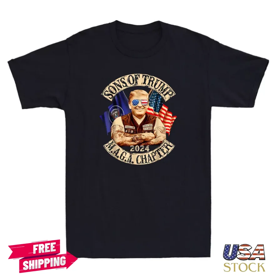 Sons Of Maga Chapter 2024 Funny Political Meme Quote Joke Vintage Men's T-Shirt