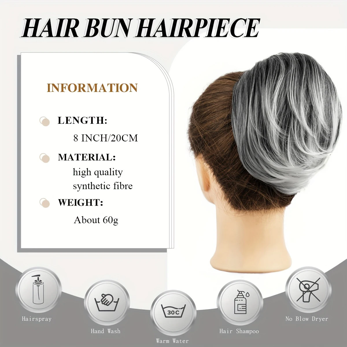 Synthetic Hair Bun Hairpiece Fully Short Ponytail Bun Mixed Blonde Hair Chignon With Comb Bun Updo Extension For Women