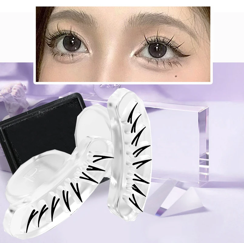 Silicone Bottom Lashes Stamp Kit, Lower Lash, extensões de clusters, cílios postiços, vários estilos, ferramenta realista, novo, 1pc