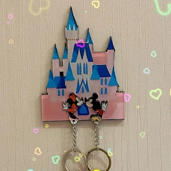 Acrylic Refrigerator Magnet Couple Keychain Hanger Cartoon Key Holder House Key Ring Pendant Anti-Lost Hanger Entry Home Decor