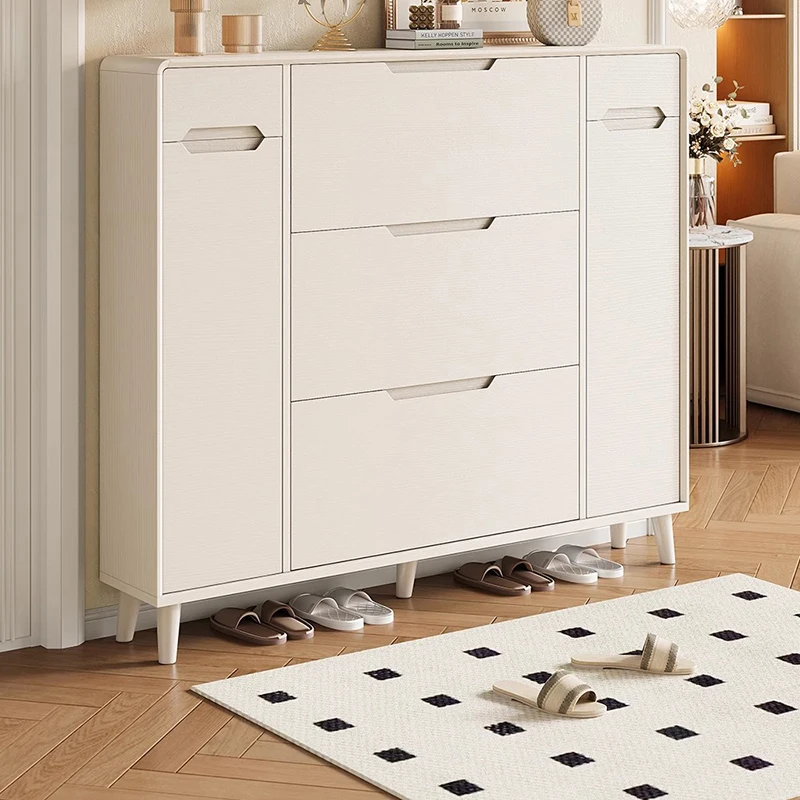 خزائن الأحذية الحديثة البسيطة الموفرة للمساحة، خزانة أنيقة ممتازة، أثاث غرفة المعيشة المنظم الفريد من نوعه من دي زاباتوس