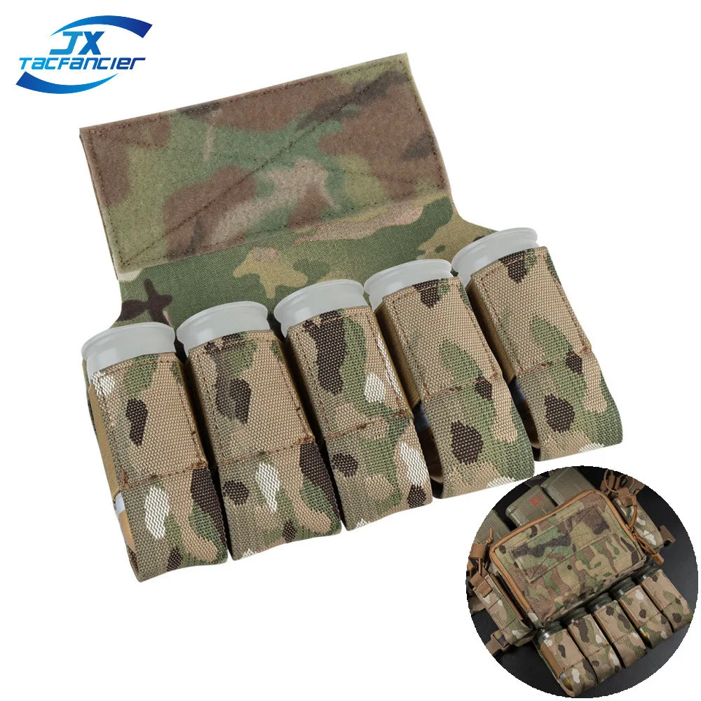 Tactical 40MM 5 Banger Hanger Sub Abdominal Pouch Hook And Loop Attachment Ordnance Storage Bag Hunting Vest Accessories