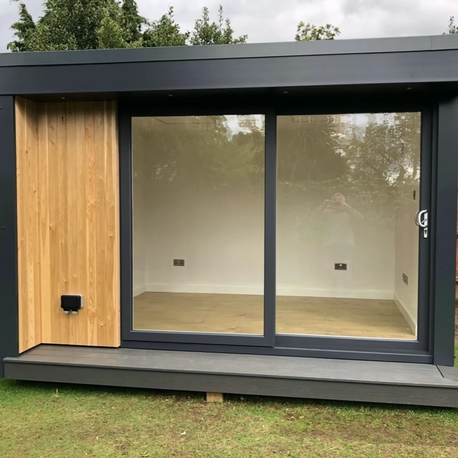 

External Aluminum Alloy Sliding Patio Door Slim Frame Tempered Glass Heavy Duty Sliding Doors for Garden Balcony Decoration