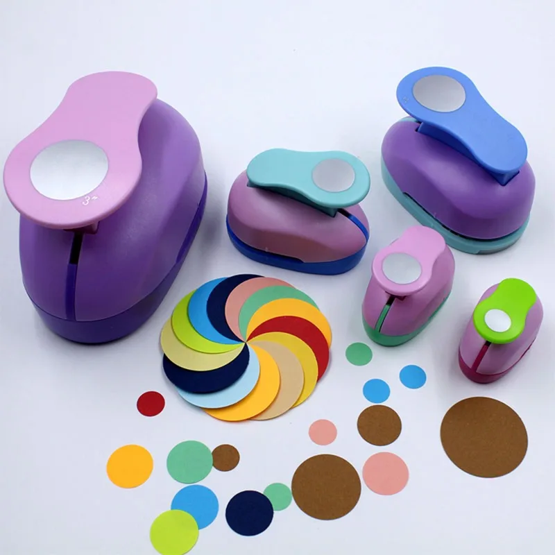 Random Color Circle Punch DIY Embossing Punches Scrapbooking Machine Paper Cutting Hole Punch Rounder Cutter 8/16/25/38/50mm