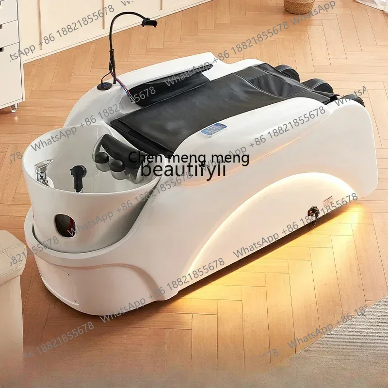 SS Electric Intelligent Massage Shampoo Bed Barber Shop for Hair Salon Hairdressing Shop Head Treatment Water Circulation 7486