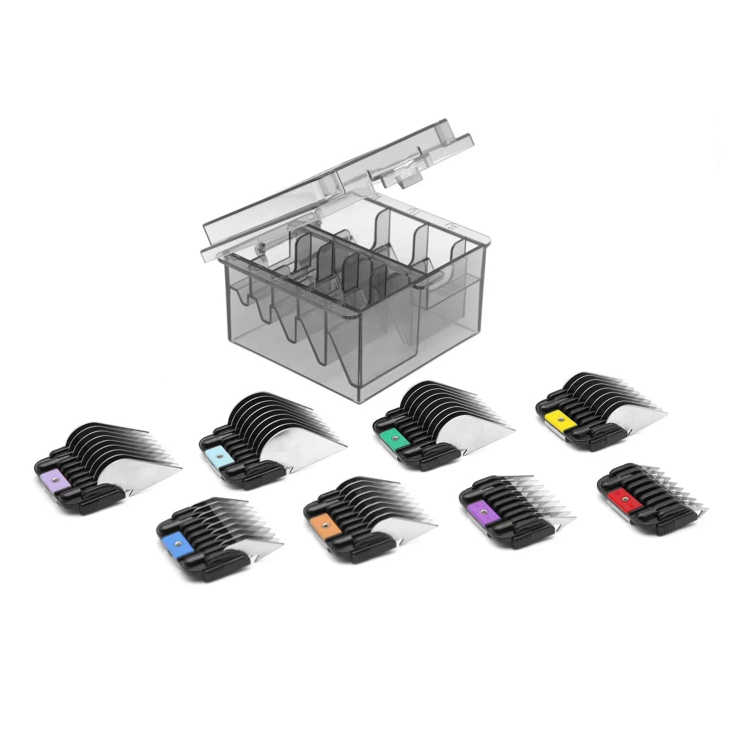 Juego de accesorios de peine para el cuidado de mascotas de acero inoxidable de 8 piezas, adecuado para adaptadores de cuchillos tipo A5, peine de límite de animales para el cuidado