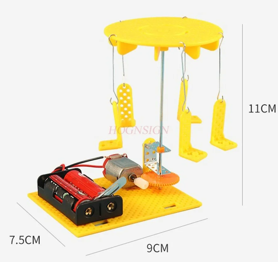 1 set DIY electric rotating flying chair, scientific handmade material package, technological invention, puzzle toy