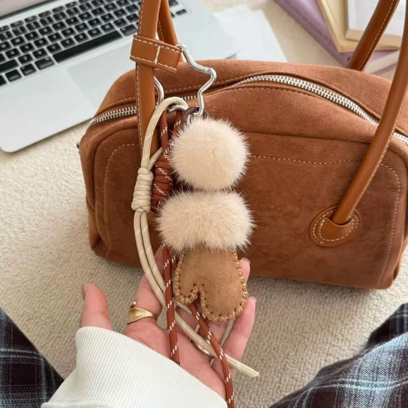 

Роскошный пушистый брелок для перчаток для женщин, автомобильный брелок для ключей, сумка, рюкзак, очаровательные аксессуары, кулон