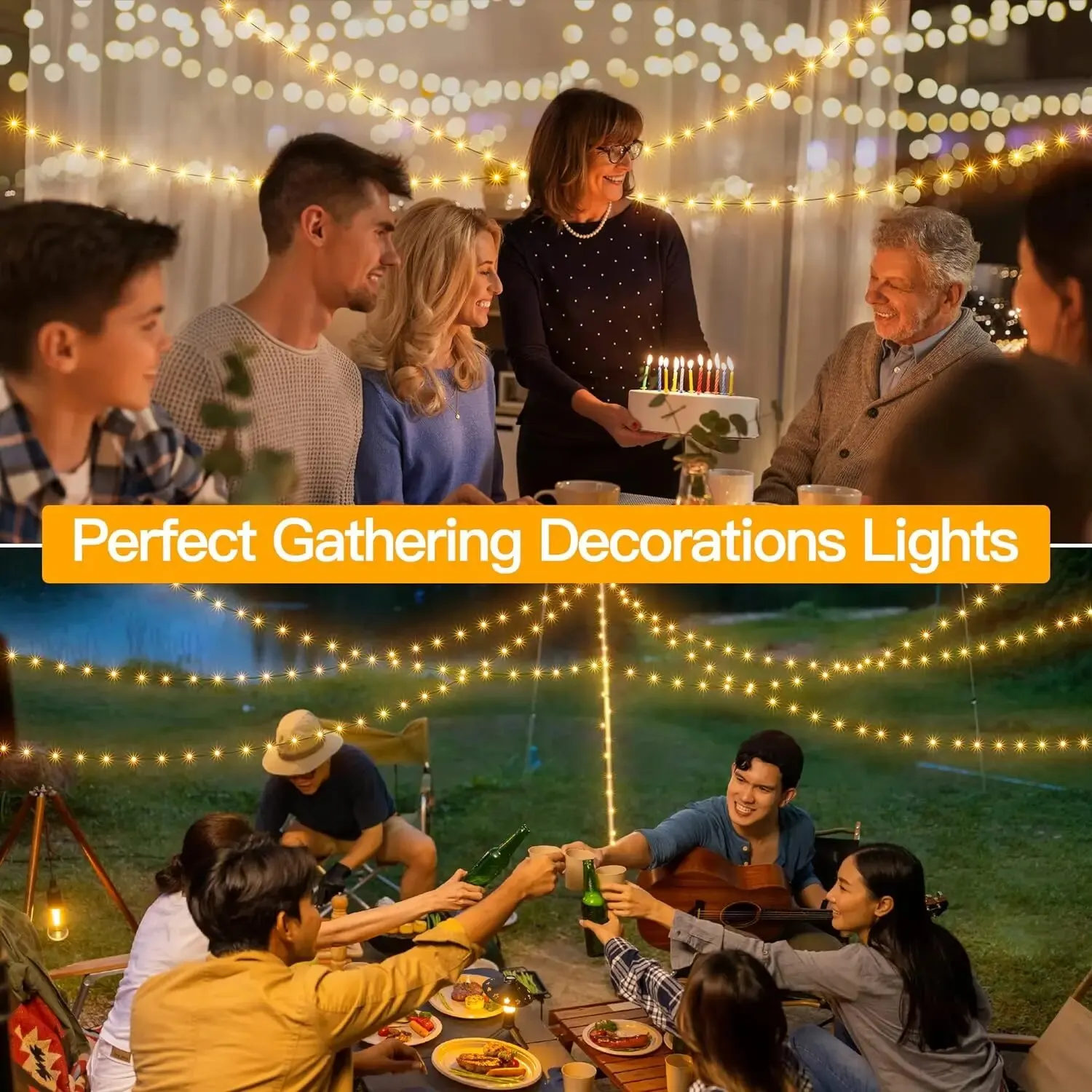 Guirxiété lumineuse dégradée étanche avec télécommande, guirxiété de Noël, décoration extérieure, rue des arbres, fête de mariage, 500 LED, 1000LED, 1PC