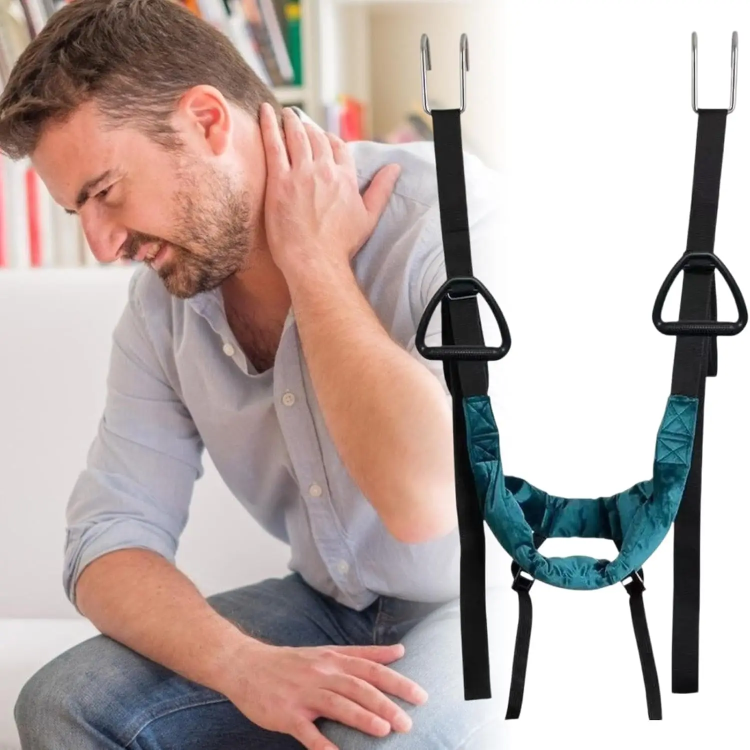 Portable Adjustable Neck Stretcher Soft Cervical Support Neck Traction Device for Home Adults Office Travel Daily Relaxation