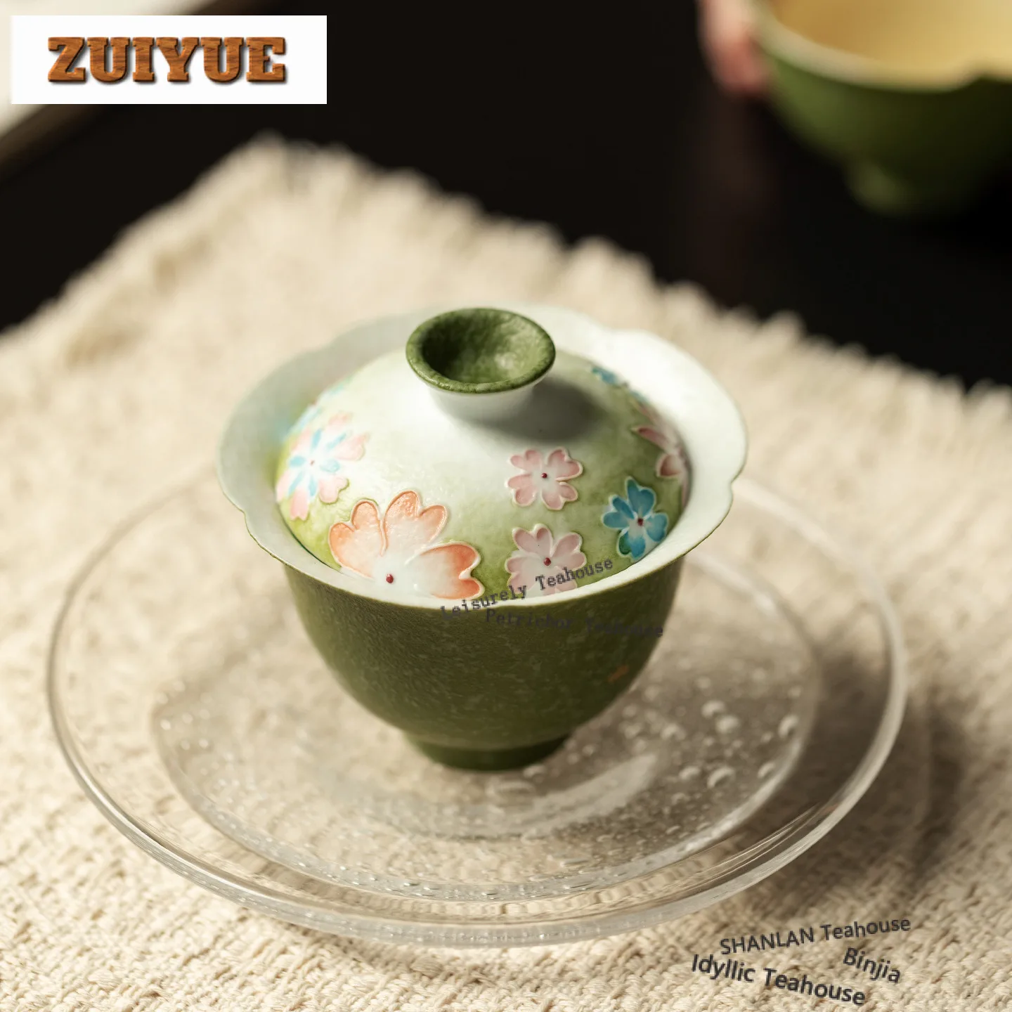 

120ml Hand-painted Floral Gaiwan Boutique Tea Tureen Tea Bowl With Lid Kit Tea Maker Cover Bowl Cha Accessories Decoration