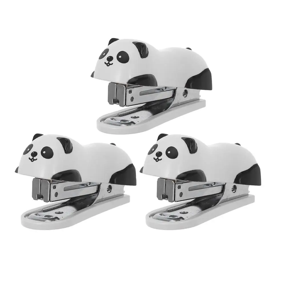 Stapler 3 Pcs Cute Animal Shaped Desk Accessories Compact Manual Staplers Small Portable Office Stationery For Kids