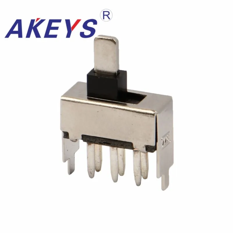 10PCS SS-22F16 2P2T-G10 Double pole double throw 2 position Iron handle slide switch 6 solder lug pin verticle type