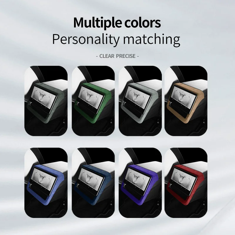 لسيارة تسلا موديل Y إطلاق العرعر 2025، شاشة عرض تلفزيون خلفية من جلد الغزال الكانتارا سوبر إطار ديكور ملحقات السيارة الداخلية