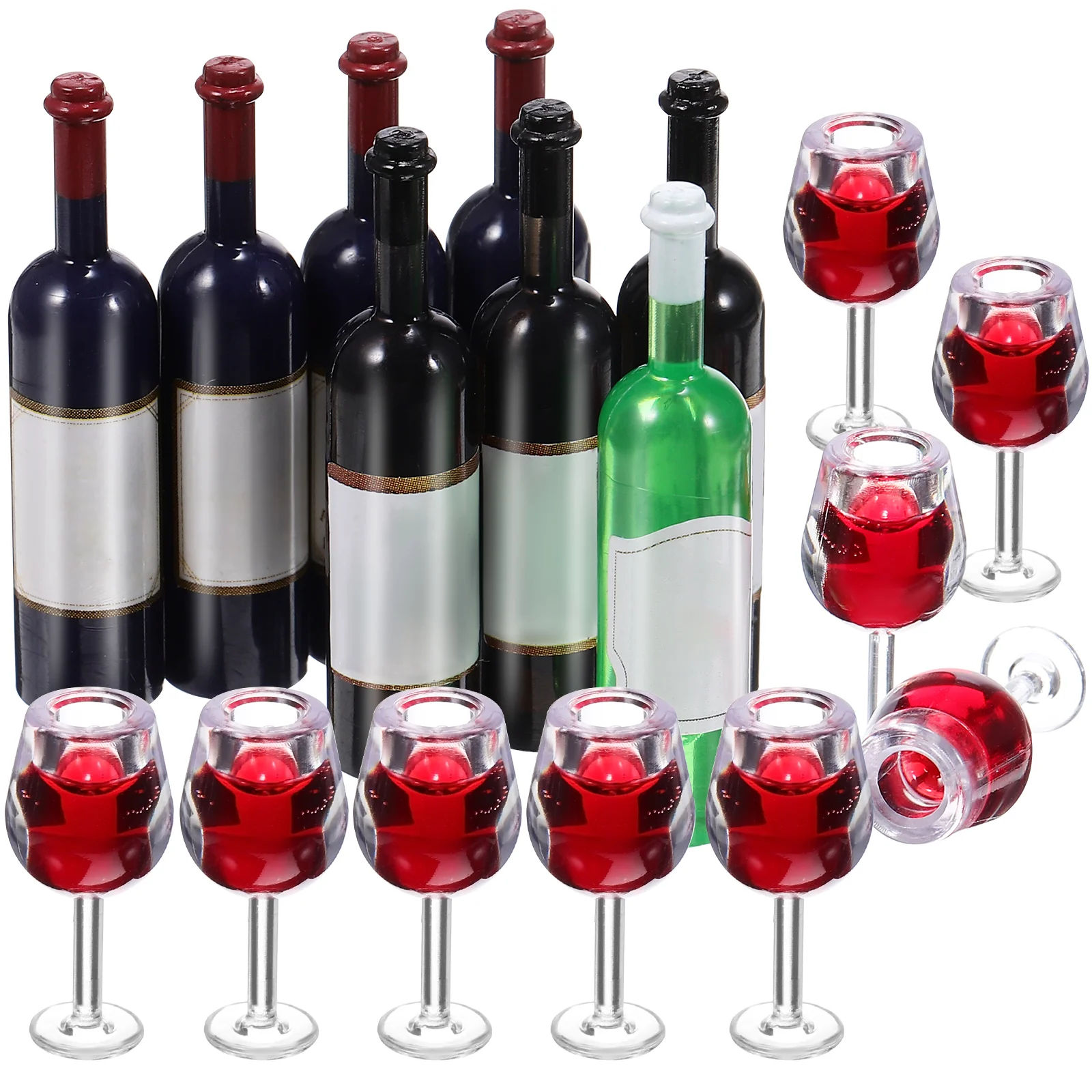

18 Pcs/Set Office Product Mini Glass Miniature Bottles Drink Books Glasses for House Baby