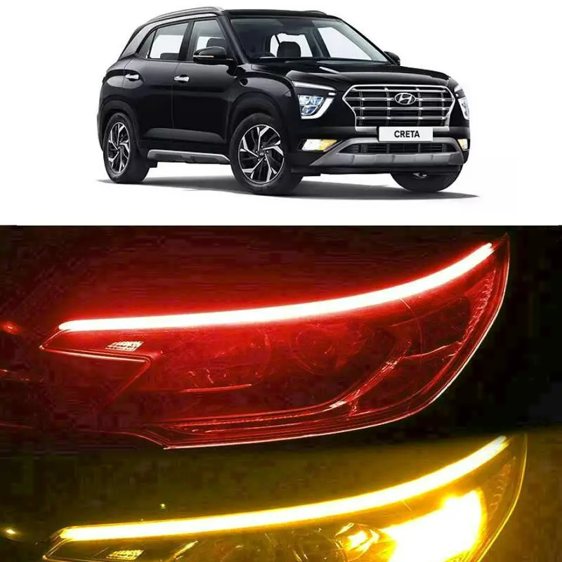 

30cm 45cm 60cm Startup Scan Flow turn signal Light For Hyundai creta Sonata Terracan Veloster Trajet Accent Tucson JM TLE azera