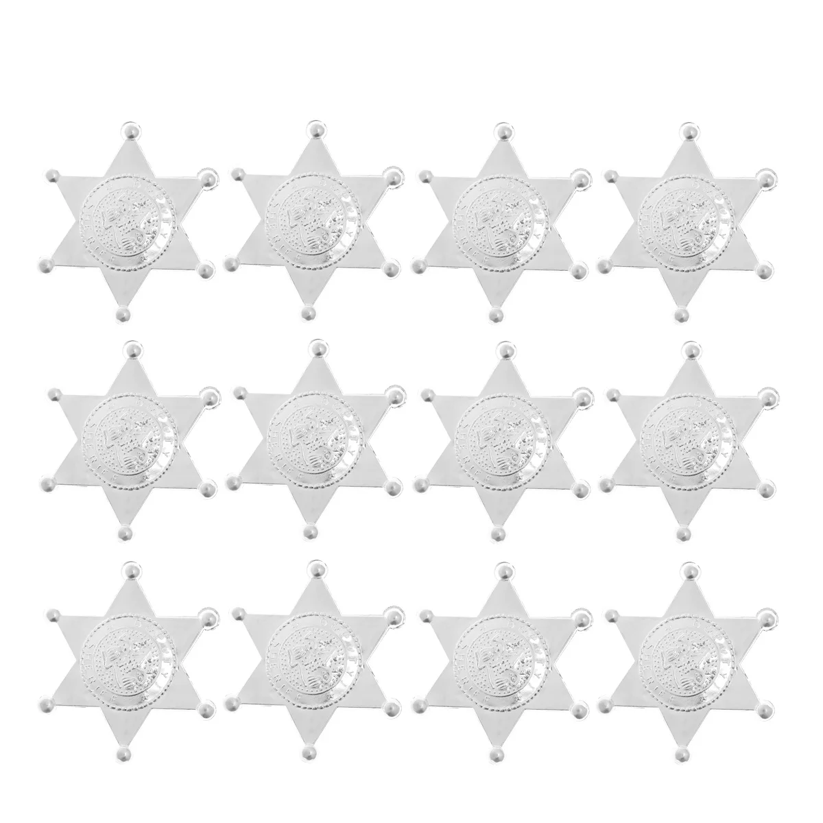 Plastic Deputy Sheriff Hexagonal Star Badges Officer Name Tags Brooch for Law Enforcement Officer Costume Stage