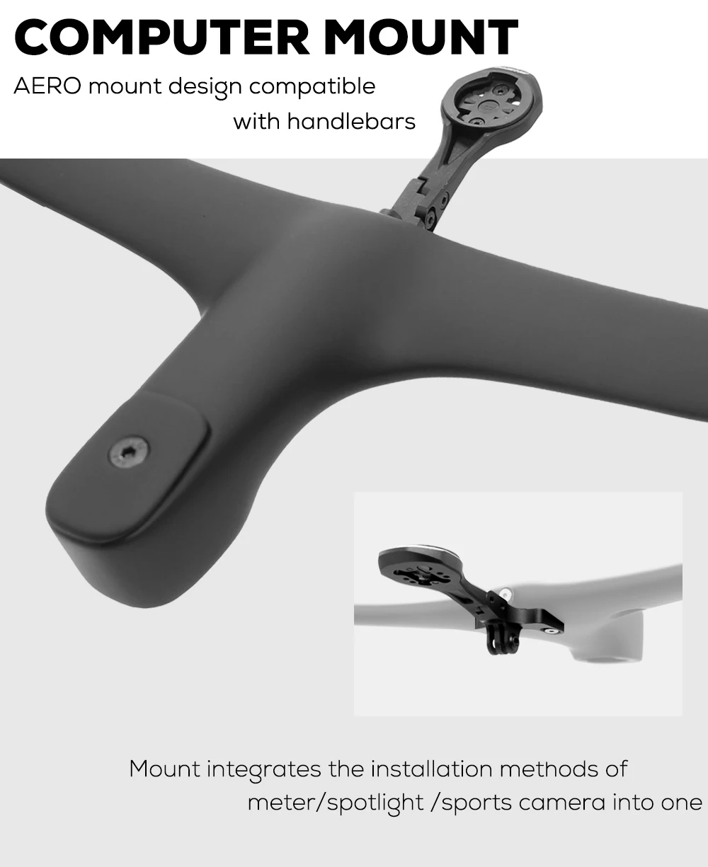 ULLICYC T4 ULTRA Rennrad-Lenker aus Vollcarbon mit integriertem Kabelzug, Cockpit für 360mm-380mm mit Halterung – Detail 15