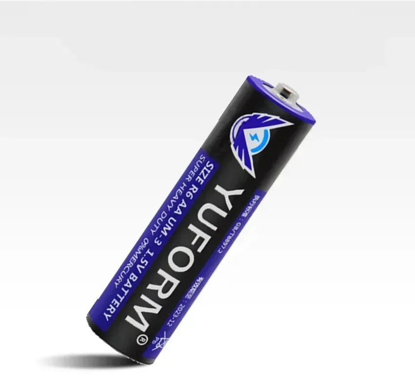 1.5V AA Carbon Zinc Battery R6, Long Lasting for LED Light, Toy, Wireless Mouse Keyboard, Camera Flash, MP3, Razo