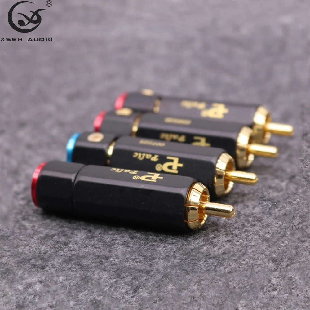 8 stücke RCA Jack YIVO DIY HiFi Nicht-schweißen Rhodium Gold Überzogene Messing 62% Kupfer Männlichen RCA Audio Stecker stecker für 4 ~ 9mm Kabel – Detail 3