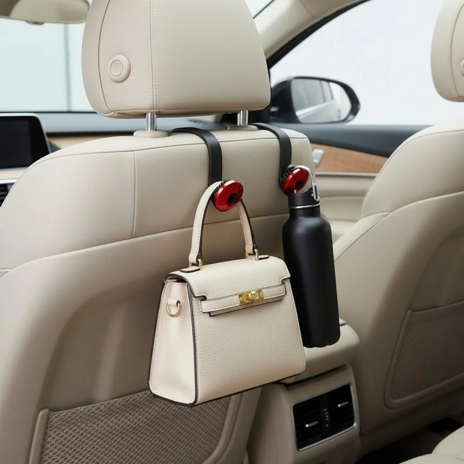 

Multifunctional Headrest Hanger Hook Easy Installation 2 in 1 Car Headrest Hook Backseat Purse Hanger Anti-Slip Design