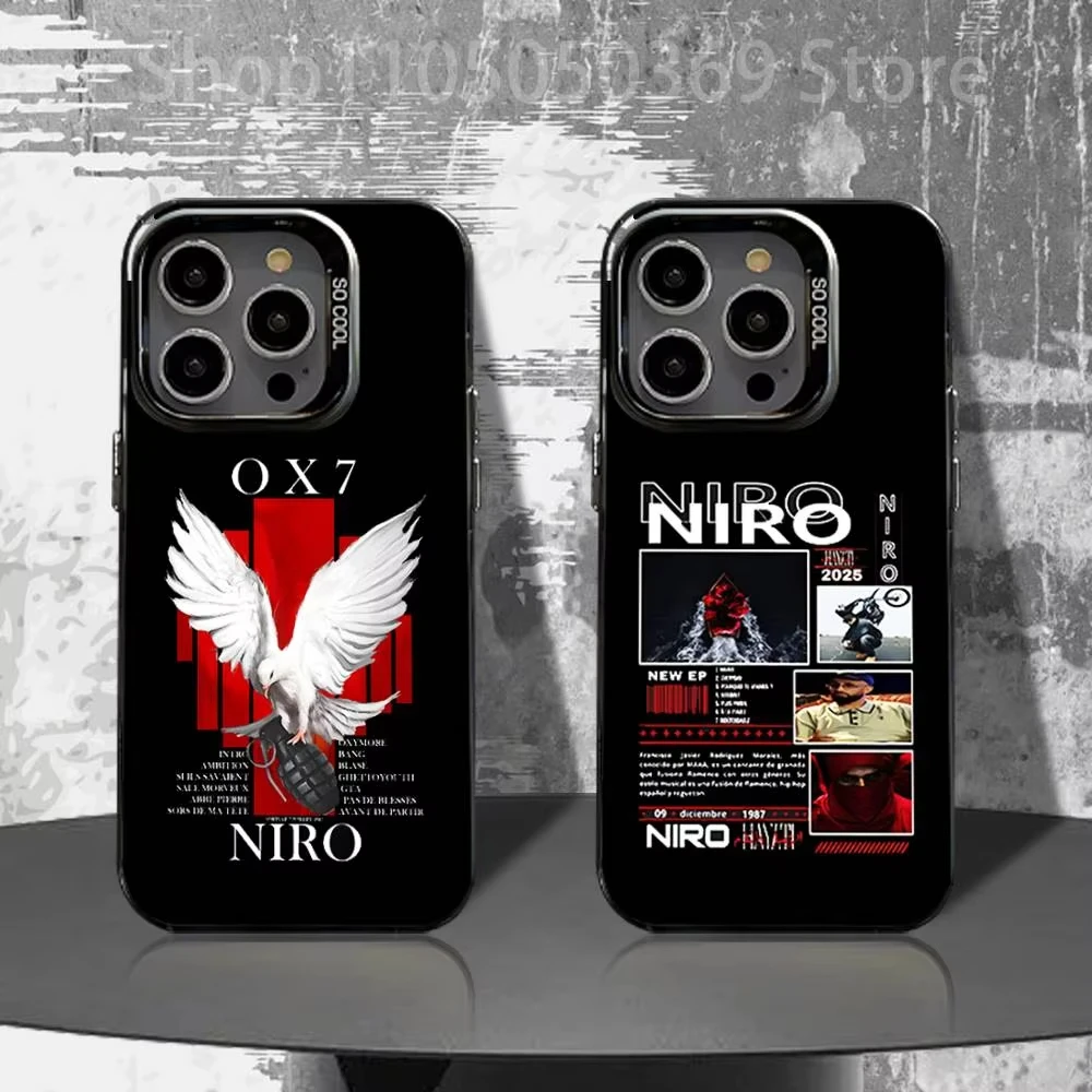 N-NIRO OX7 Phone Case For iPhone 17 Air 16e 15 14 13 12 11 Pro Max Plus Mini SE2020 2022 Black Matte Shockproof Cover
