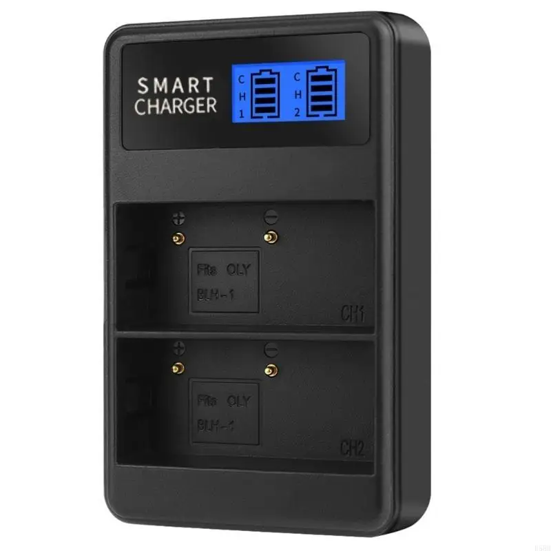 D5BB Compact BLH1 LCD-Doppelschlitz-Ladegerät USB-Ladebasis für EM1 Markii EM1-2 EM1 Mark 2 Kamera Batterie Ladegerät