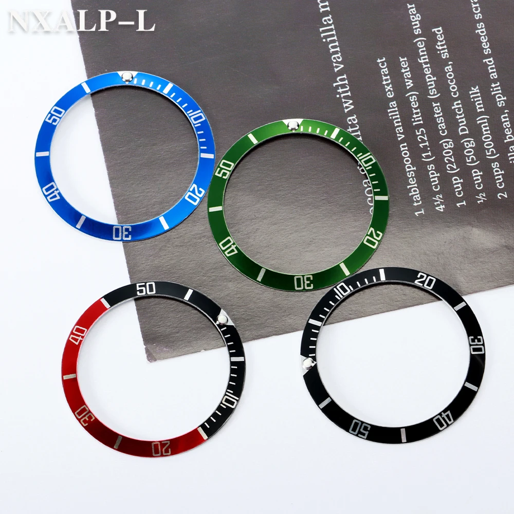 37 مللي متر * 30 مللي متر سبائك الألومنيوم ساعة حافظة ساعة الحافة إدراج حلقة المنحدر ل رولكس المياه شبح GMT الغوص الرجال ساعة جزء اكسسوارات