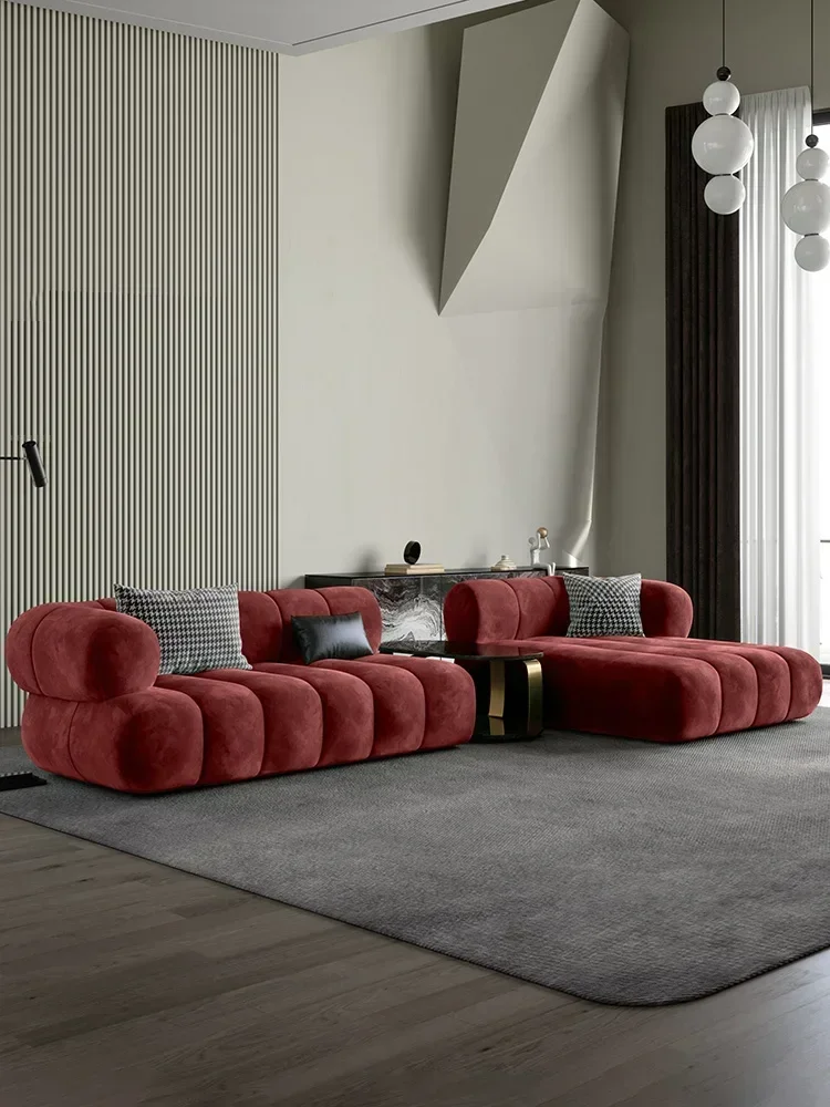 

Скандинавский современный минималистский технологический фланелевой художественный диван, легкий роскошный диван для гостиной в минималистском стиле