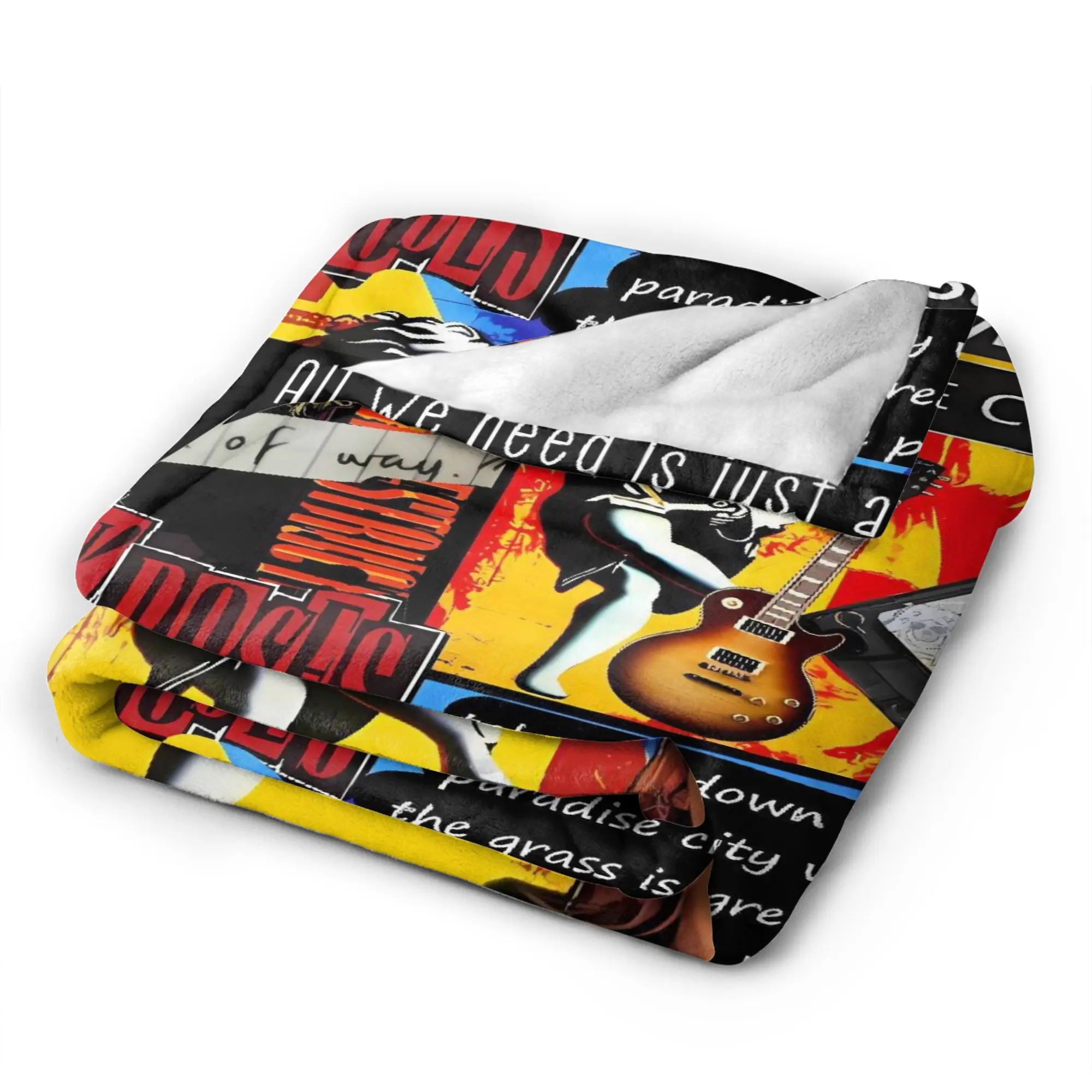 Guns N Roses Blanket Quality Warm Soft Rock Band Throw Blanket Winter Children Couch Chair Aesthetic Bedspread