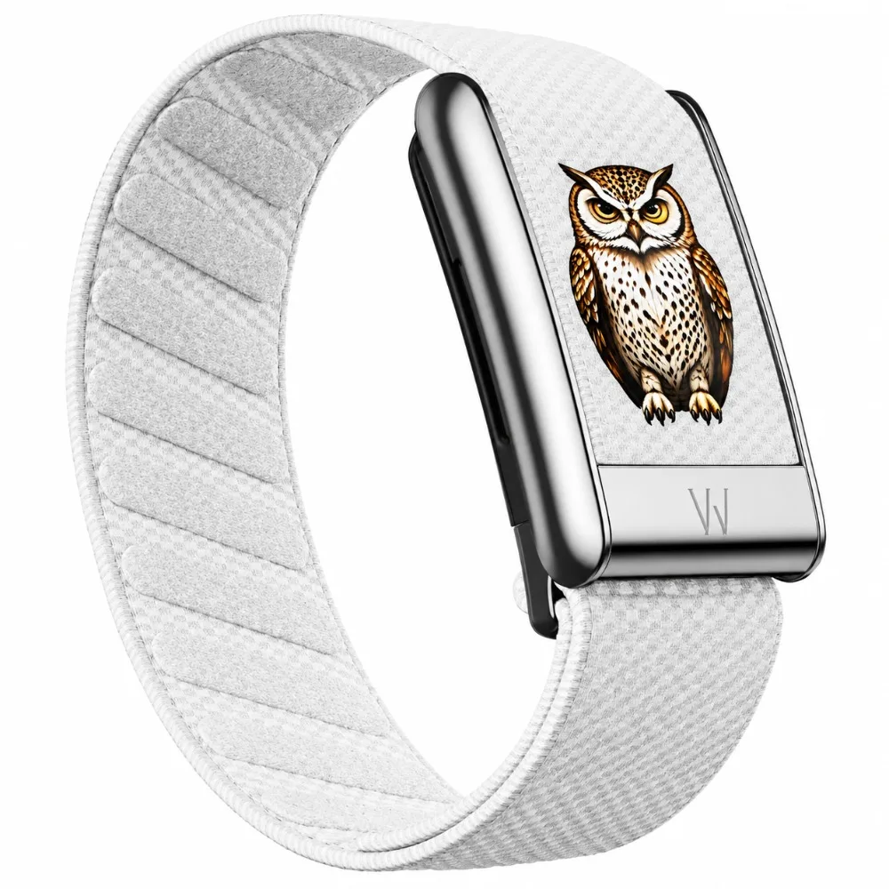 Owl Graphic Printed Nylon Woven Strap For WHOOP 5.0 MG Animal Pattern Sport Replacement Wristband Fashion Accessory