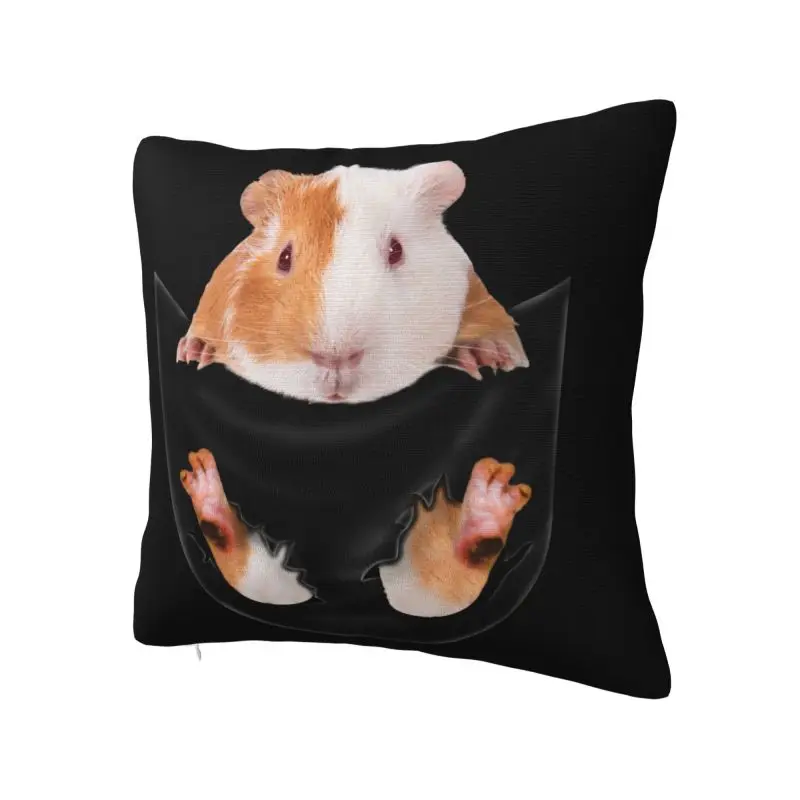 Funny Guinea Pig In Pocket Pillow Decoration Luxury Pet Owners Cushion Decoration Salon Square Pillowcase