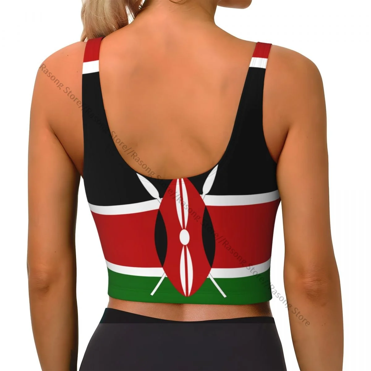 Sports Bra Women Running Yoga Clothes Vest Kenya Flag Gathering Fitness Vest