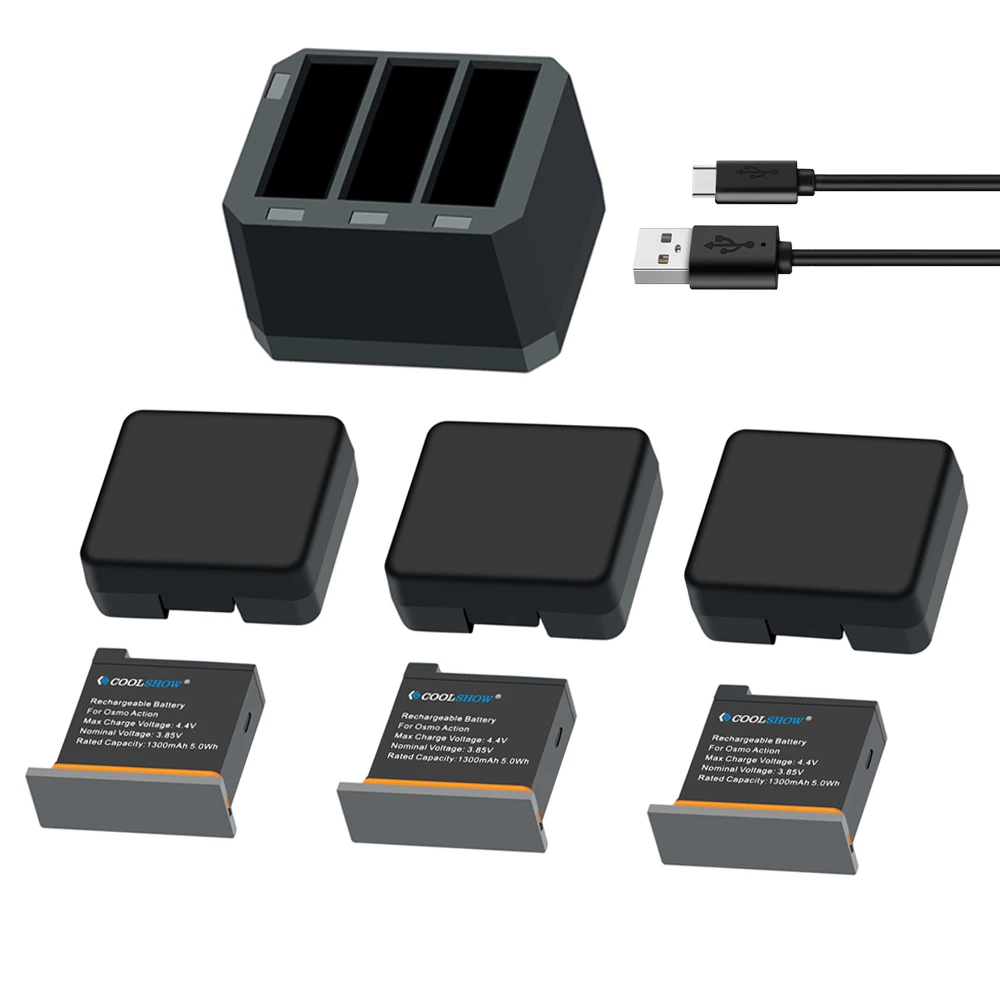 Camera Batteries for DJI Osmo Action Battery / 1300mAh for DJI Osmo Action Camera Accessories